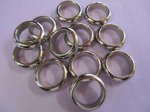 Findings Spacers Ring Rhodium Plated  Acrylic Nickel 24mm x 6mm 6pc