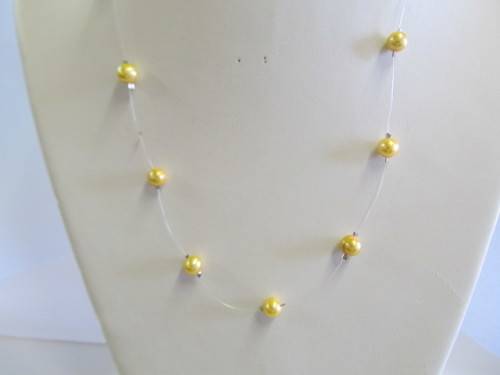 Floating Freshwater Pearl Necklace, Orange, ±50cm