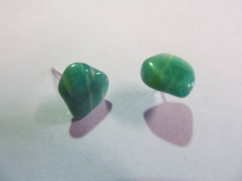 Earrings Stud Semi-Precious Green 10mm