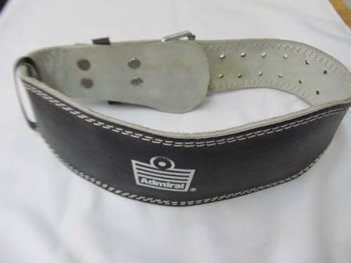 Leather Weight Training Belt, Black, Twin Holes, Rear 100mm, Front 60mm