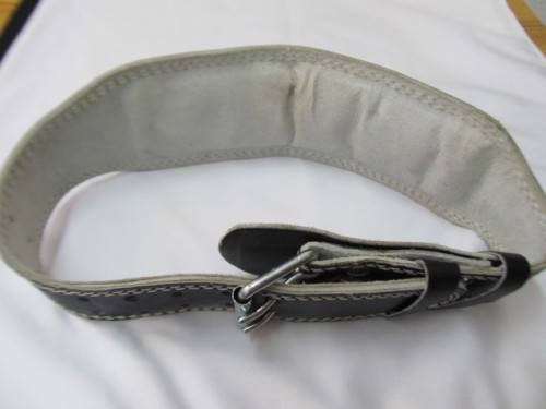 Leather Weight Training Belt, Black, Twin Holes, Rear 100mm, Front 60mm