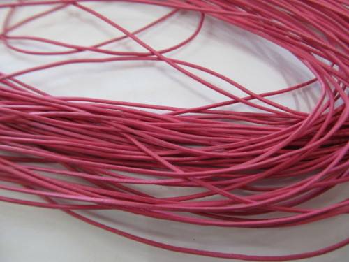 Stringing Material, Leather, Cerise Pink, Sold Per Meter, 1mm Thickness