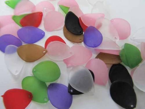 Beading & Jewellery Making, Acrylic Shapes, Teardrop, Mixed Colours, 17mm, 10pc