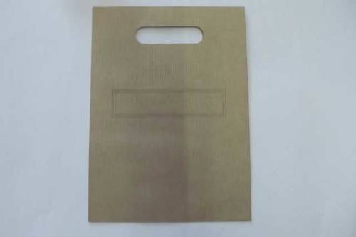 Paper Bag, Natural Colour, Printed Flowers, Printed Label / Name Tag, 16cm x 21cm, 1pc