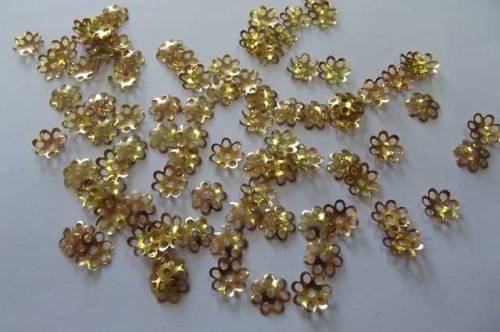 Findings, Beadcaps Gold, Metal, 8mm, ±30pc