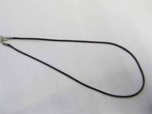 Stringing Material, Strings, Synthetic Leather, Black, Including 50cm Extender Chain, 1pc
