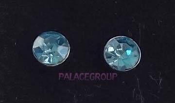 Fine Jewellery, Silver, 925, Earring Set, 5mm Light Blue Crystal, Stud Type With Butterfly