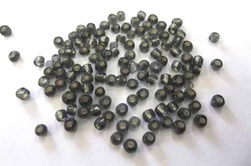 Beading Supplies, Seedbeads, Foil Lined, Grey, 6/0, 13gr