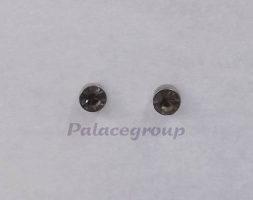 Fine Jewellery, Silver, 925, Earring Set, Smoke Chinese Crystal 5mm, Stud Type With Butterfly