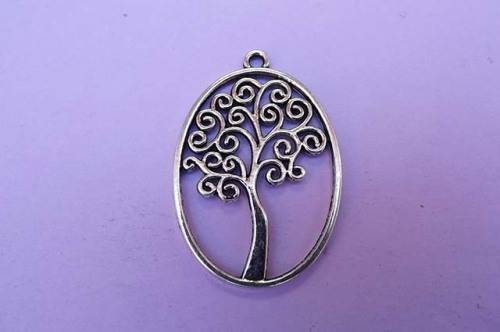 Pendant, Tree Of Life, Metal, Nickel Colour, 40mm, 1pc