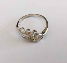 Ring Silver Stamped 925, Ring Size 17mm, Width 7mm, Pair Silver Chain Dangle Earrings, Stud Earrings