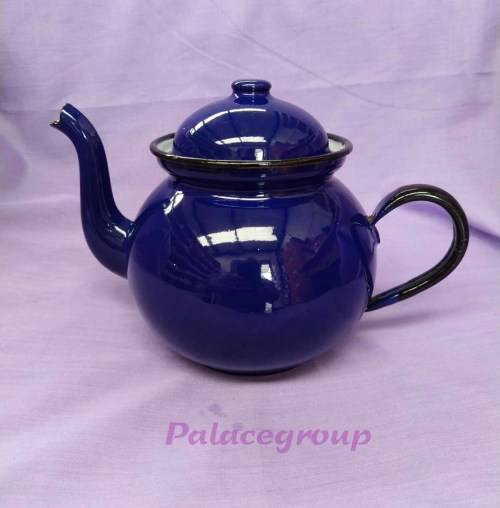 Navy Blue Enamel Tea Pot, Made In Poland, No.14, Not Been Used, Excellent Condition