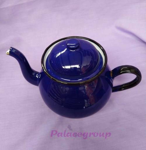 Navy Blue Enamel Tea Pot, Made In Poland, No.14, Not Been Used, Excellent Condition