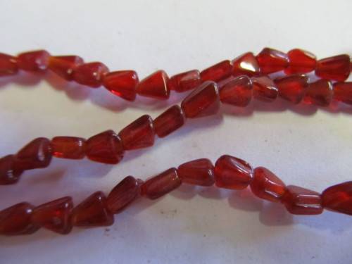 Glass Beads, Indian Beads, Triangle, Red, 5mm (sizes vary slightly), 20pc