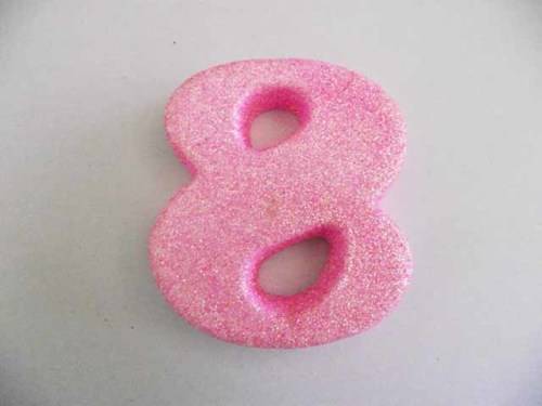 Polistyrene Number 8, Pink With Glitter, ±100mm x 20mm, 1pc