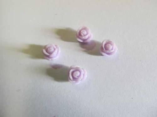 Flower, No Hole, Acrylic Rose, Lilac, 7mm, 5pc