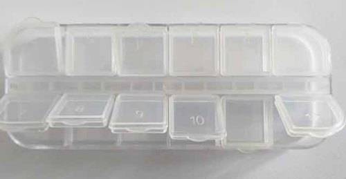 Storage And Display, Acrylic Container With 12 Divisions, 125mm x 50mm, 1pc