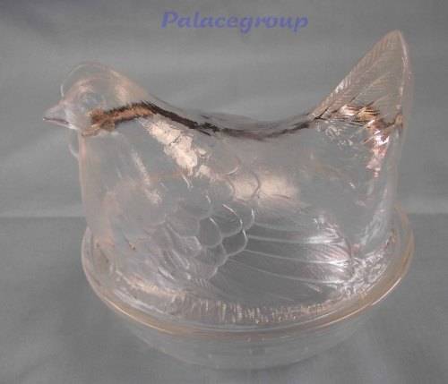 Glass Candy Storage, Chicken Design, See PhotoFor Description And Size