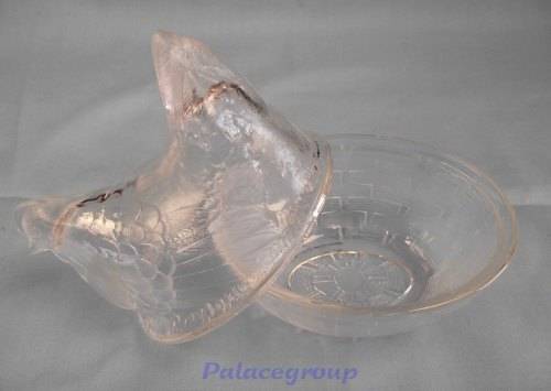 Glass Candy Storage, Chicken Design, See PhotoFor Description And Size