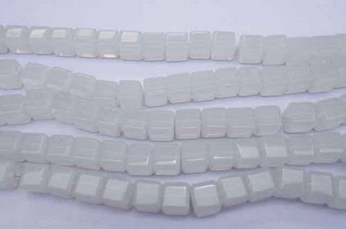 Semi-Precious Beads, Moonstone Cubes, 10mm, ±30pc