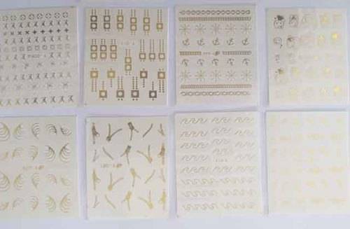 Nail Art, Collection Of Nail Art Stickers, Gold Coloured, Design As Shown On Photo, See Photos