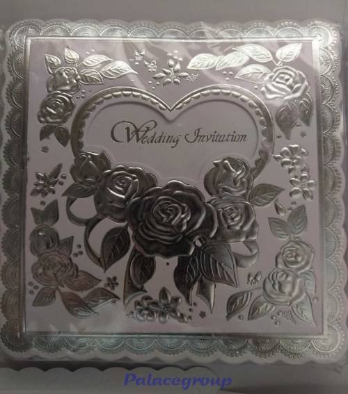 10 x Wedding Invitations In Silver Words With Envelopes And Folded Blank Page, See Photos Below