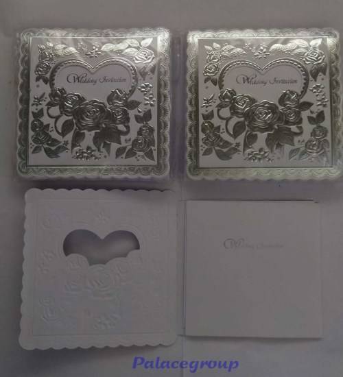 10 x Wedding Invitations In Silver Words With Envelopes And Folded Blank Page, See Photos Below