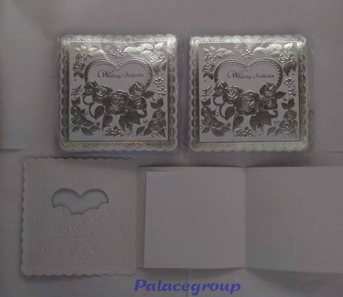 10 x Wedding Invitations In Silver Words With Envelopes And Folded Blank Page, See Photos Below