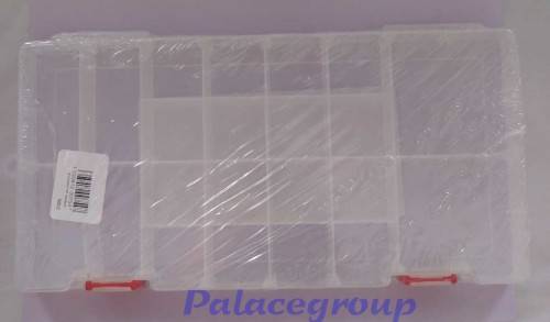 Storage And Display, Clear Plastic Container, 22 Storaged Compartments, 295mm x 155mm x 30mm, 1pc