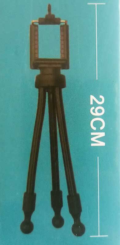 Mobile Phone Tripod, 29cm High, Black, Compatable With 99% Of Mobile Phones
