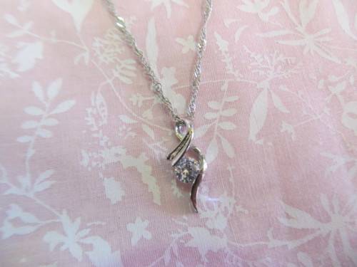 Riza Necklace, Clear Rhinestones, Silver, 41cm With 4cm Extender, 1pc