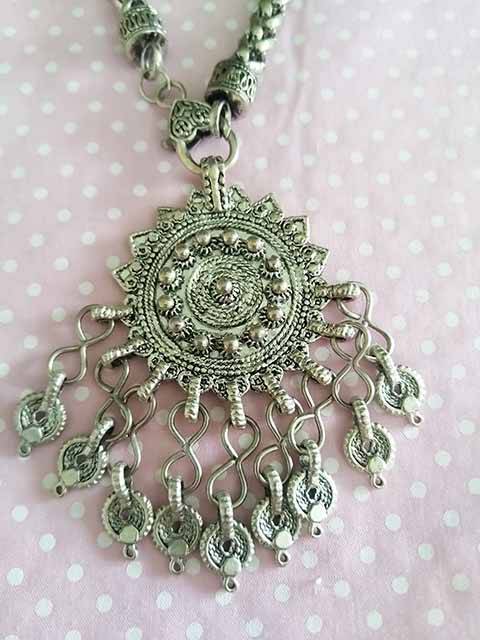 Burtell Necklace, Nickel Snake Chain With Nickel Pendant, Lobster Clasp, 48cm, 1pc