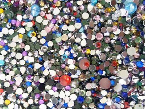 Rhinestones, Mixed Colours - Sizes - Shapes, 3,2gr / ±20pc