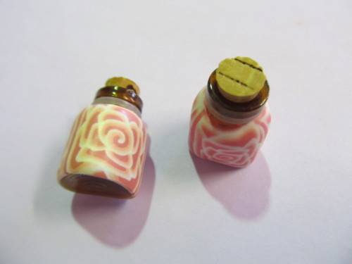 Bottle, Glass, Cork Stopper, Pink, 27mm, 1pc