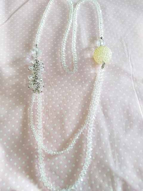 Cristia Necklace,  Clear AB Crystal Beads, 92cm, 1pc
