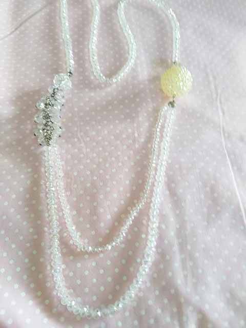 Cristia Necklace,  Clear AB Crystal Beads, 92cm, 1pc