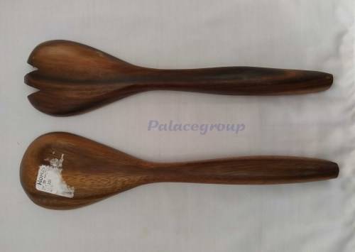 Handcrafted Wooden Salad Spoon and Fork, ±31cm x 8cm, 2pc, See Photo`s