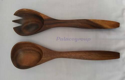 Handcrafted Wooden Salad Spoon and Fork, ±31cm x 8cm, 2pc, See Photo`s