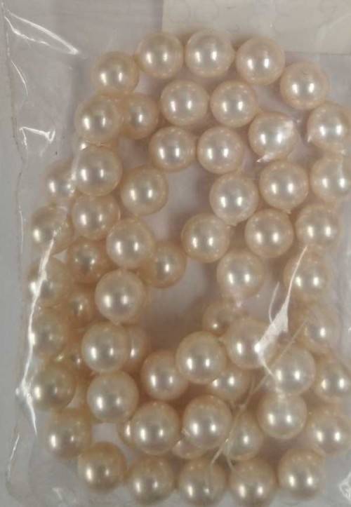 Shell Pearls, Round, Cotton Pearl, 6mm, ±56pc
