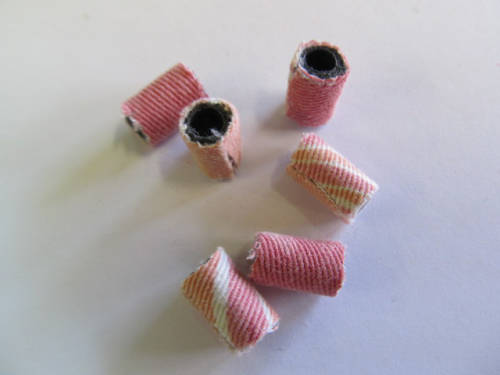 Go Green Beads, Recycled Material, Polypropylene And Textile, Tube, Pink, 13mm X 8mm, 6pc