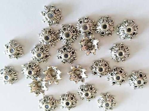 Beadcap Nickel, Metal, 9mm, ±20pc