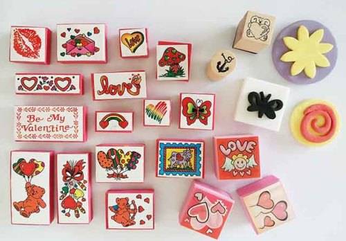 Paper Crafts, Mixed Set Rubber And Foam Stamps, Display Stock, 23pc / 1 Set