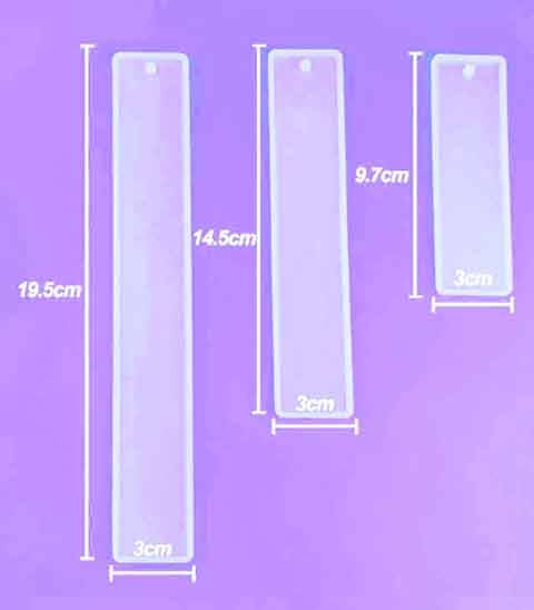Silicon Moulds, Bookmark Mould Set, 19,5 x 3cm & 14,5cm x 3cm & 9,7cm x 3cm, 3pc / 1 Set