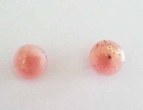 Earrings, Round, Burnt Orange, Stud, 10mm, Handmade, Art Resin Product, Unique