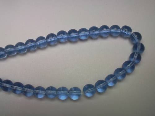 Glass Beads, Plain, Round, Blue, 8mm, ±35pc