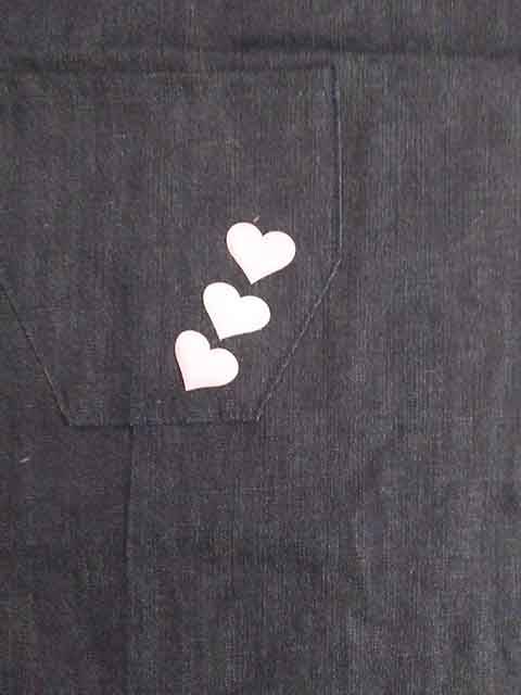 Apron, Handmade, Denim With Heart Detail, Adjustable Straps, Size - Medium - Large, 1pc