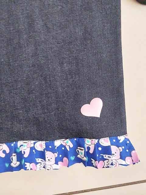 Apron, Handmade, Denim With Heart Detail, Adjustable Straps, Size - Medium - Large, 1pc