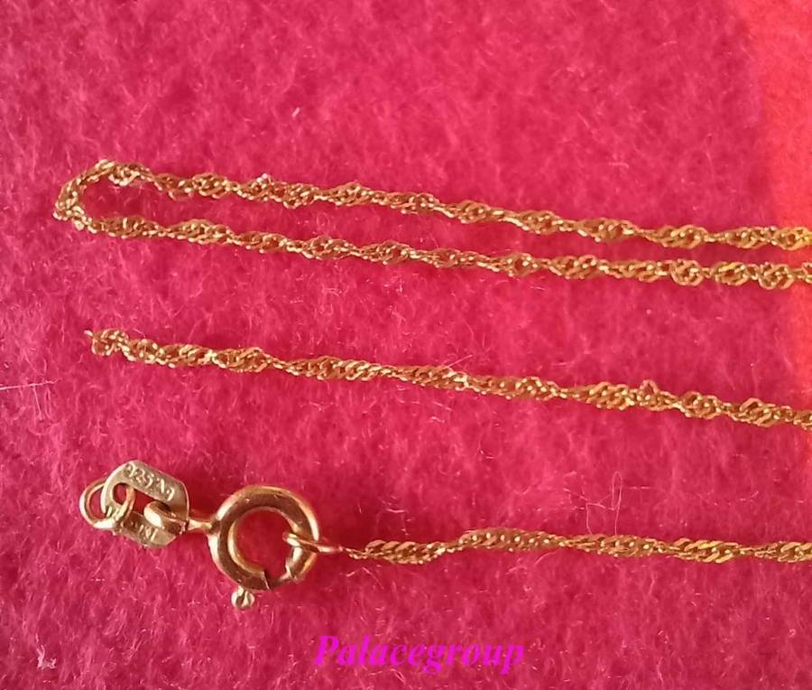 Necklace, 9CT Gold Singapore Type Chain, (Chain Broken At The Clasp) ±48cm