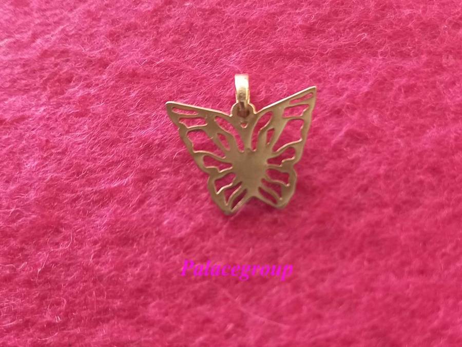 Necklace, 9CT Gold Butterfly Pendant With Bail, Size 16mm x 16mm incl bail, ±0.56gm, 1pc