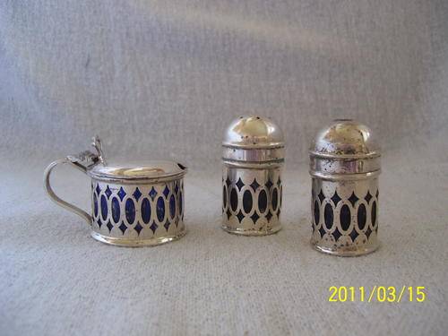 Salt, Pepper and mustard holder EPNS Angora - Small